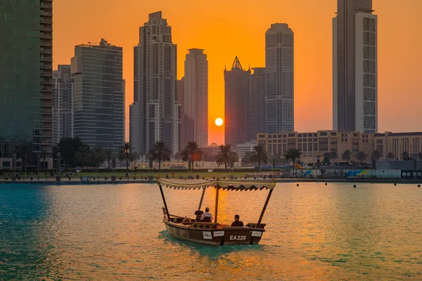 Dubai, Sunset, Romance of the skyscraper
