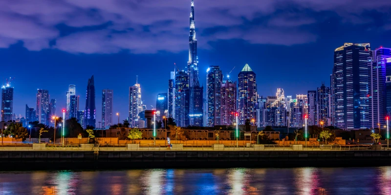 Night Shot of Dubai, Emirates