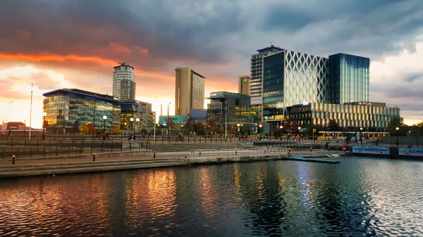 Sunset at (waterfront) Salford, UK